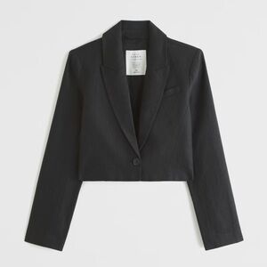 Abercrombie Premium Linen Cropped Blazer